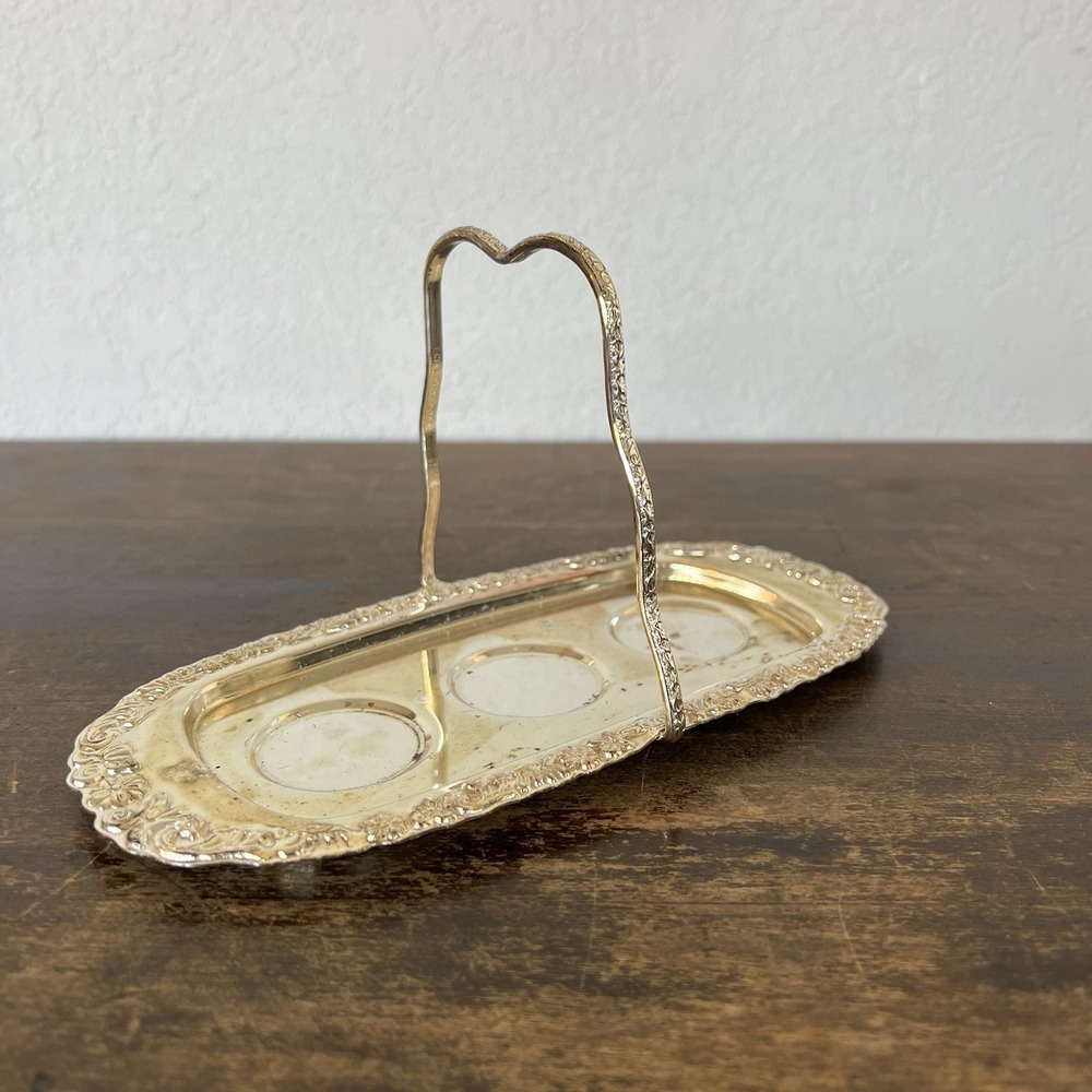 Silver Plated Candle Holder Serving Tray Salt And‎ Pepper Holder Made In England